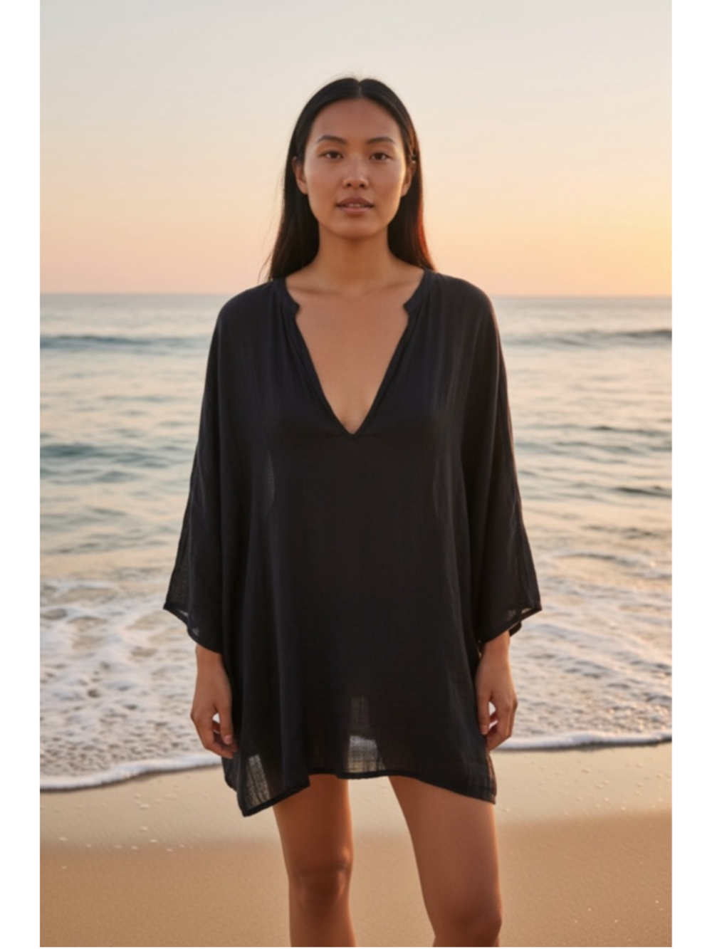 O'Neill Black V-Neck Swim Coverup